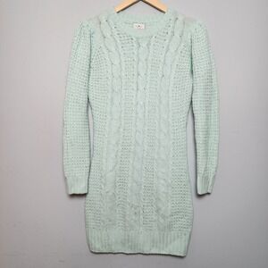 SWS Cable Knit Sweater Dress/Tunic Light Mint Medium